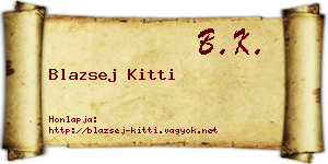 Blazsej Kitti névjegykártya