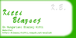 kitti blazsej business card